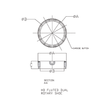 Heavy Duty Fluted Shoes Diagram for Water Well Drilling - Apex Industries