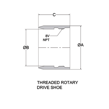  Threaded Rotary Drive Shoe Diagram  for Water Well Drilling - Apex Industries