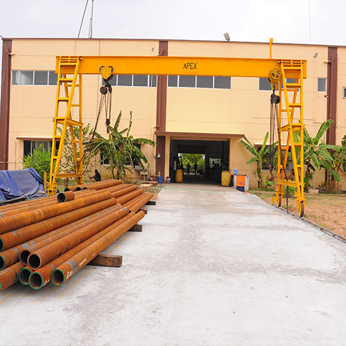 Apex Industries crane in the back entrance